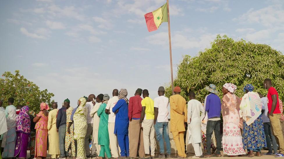 Voters queuing in Ndiaganiao, Senegal - 24 March 2024