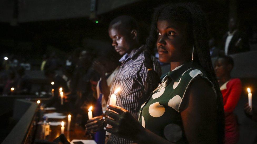 A memorial service for Garissa Univeristy students who died in the April 2015 attack held in Nairobi, Kenya - Saturday 2 April 2016