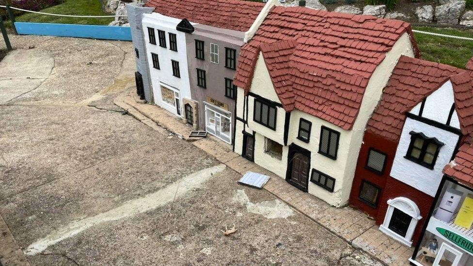 Damage at Southsea Model Village