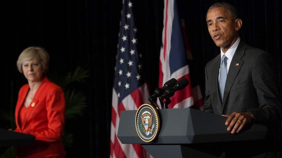 Barack Obama and Theresa May at the G20 summit