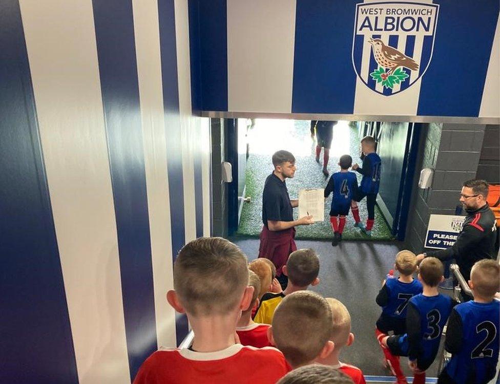 The teams get to walk out through the tunnel like professional footballers