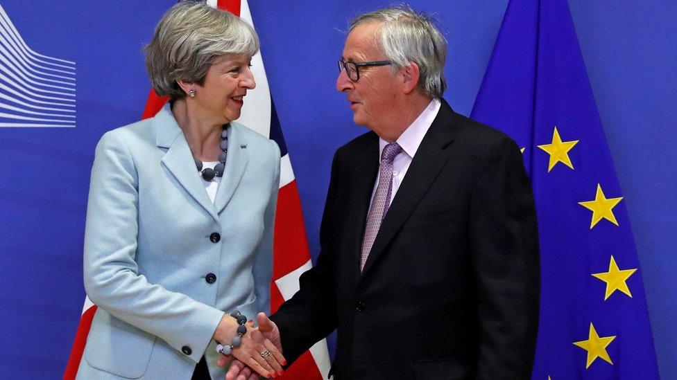 Theresa May and European Commission President Jean-Claude Juncker