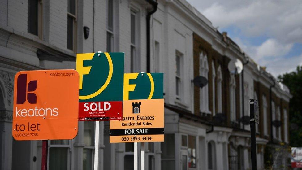 A street of rental signs