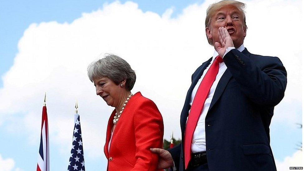 Theresa May and Donald Trump