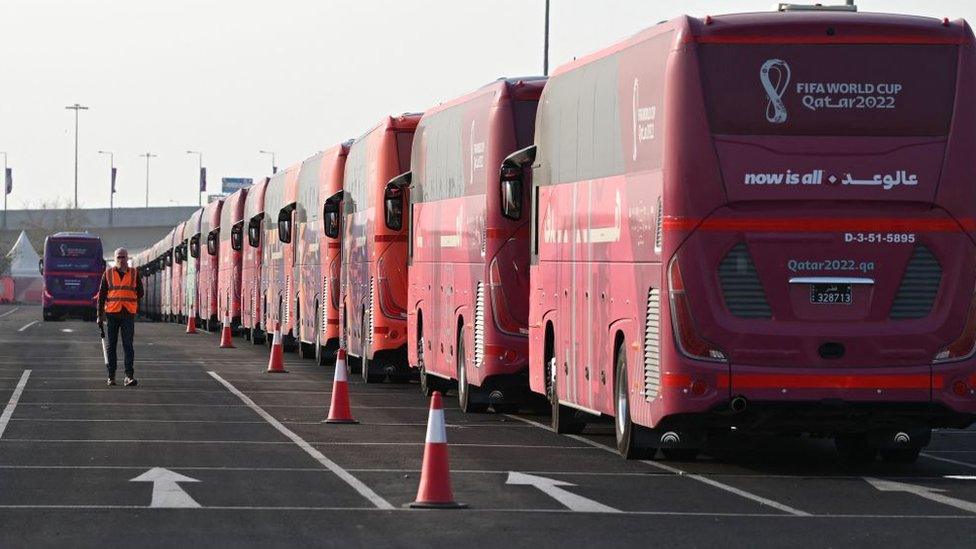 World Cup busses in Qatar.