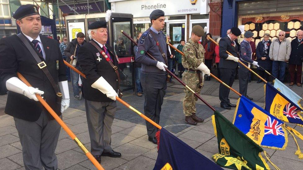 veterans attended a remembrance event in Aberystwyth