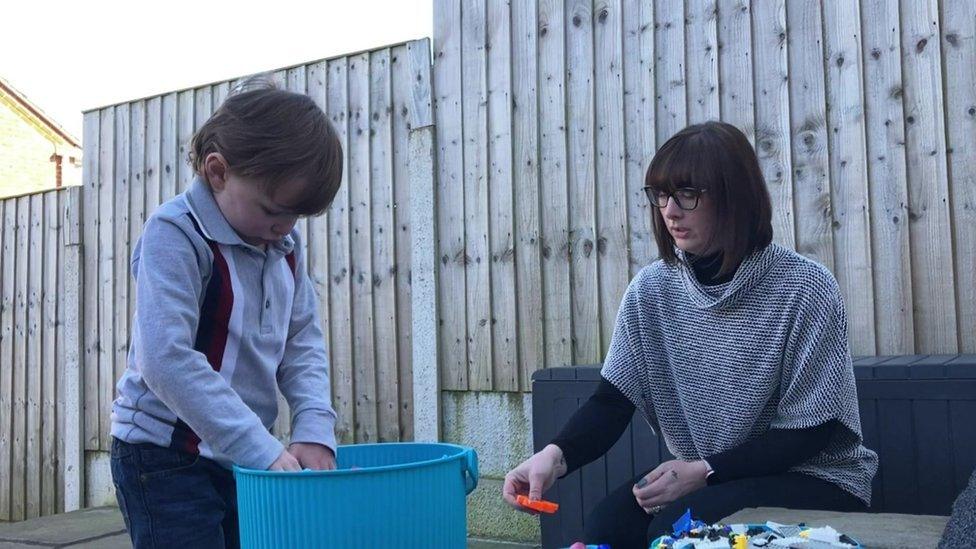 Nicola Wharton and her son Aaron