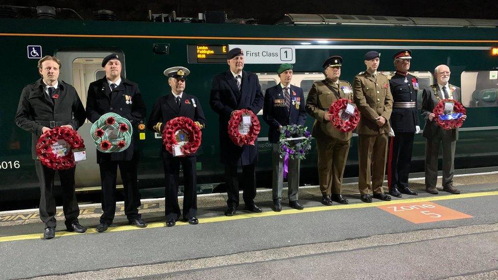 Wreaths being presented in Penzance