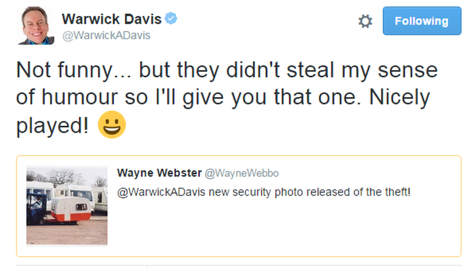 Tweet by Warwick Davis