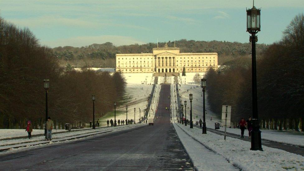 Stormont was turned into a ski slope for a second day running