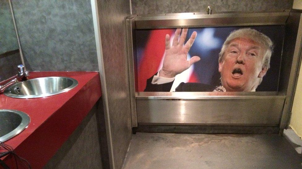 A urinal in the image of Donald Trump