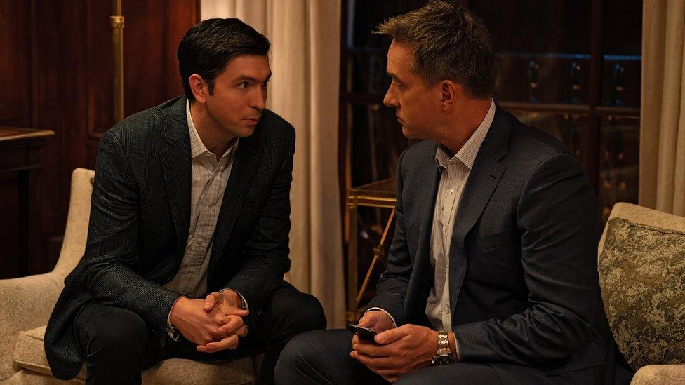 Nicholas Braun and Matthew Macfadyen in Succession