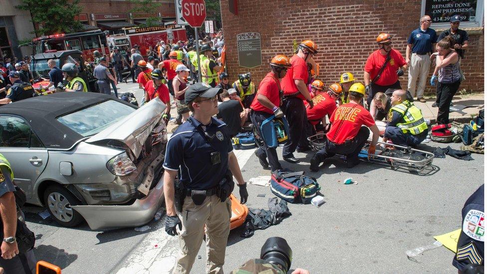 Scene of the attack in Charlottesville