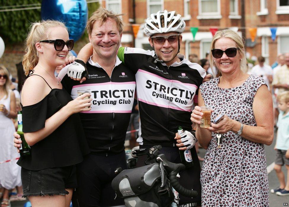 Tom Davies with his sister Anna, dad Huw and mum Alison