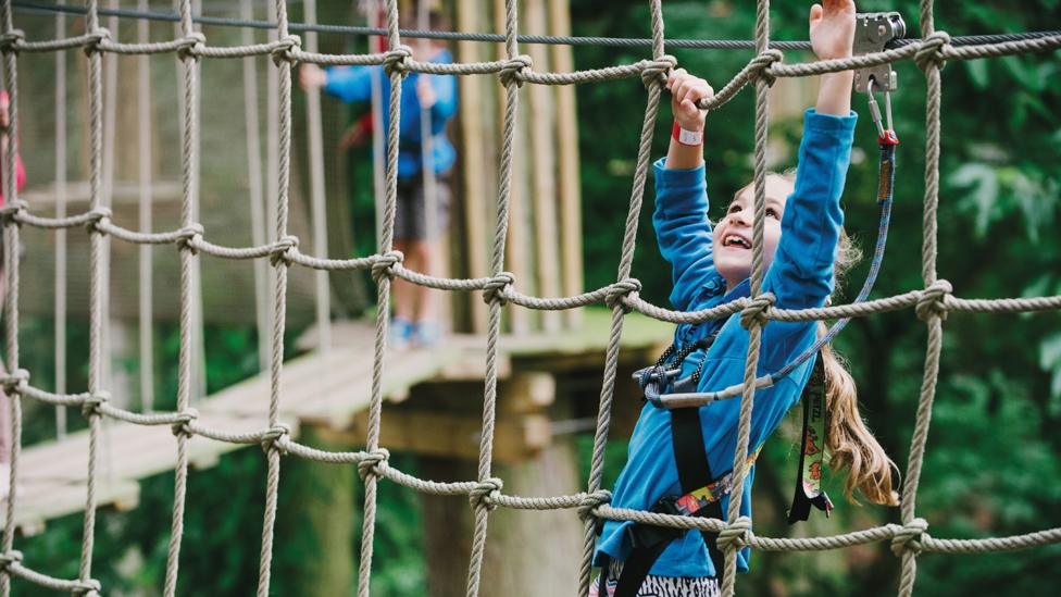 A child climbing Go Ape