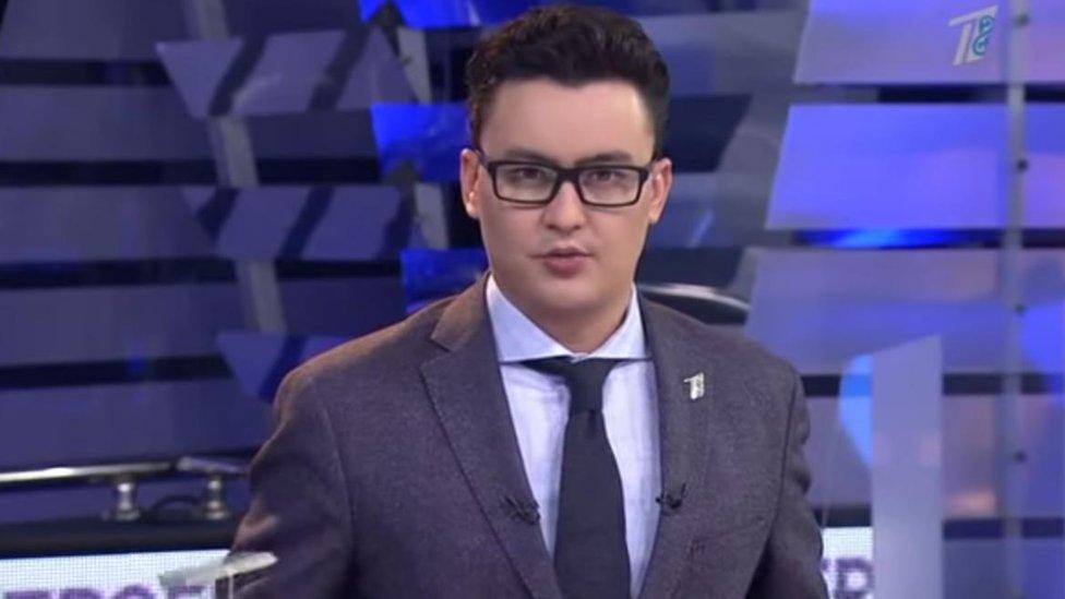 Kazakh newsreader Ruslan Smykov