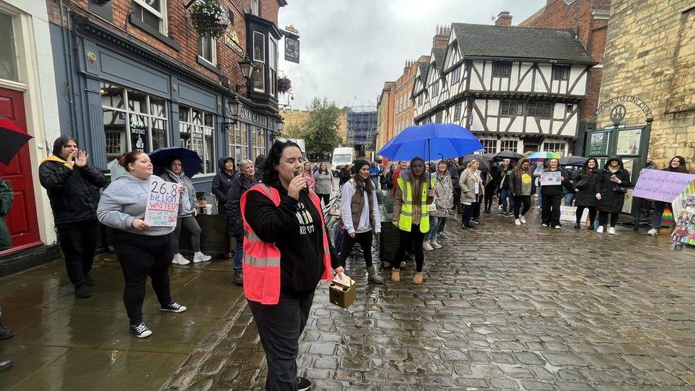 Corinne Bryan at SEND protest