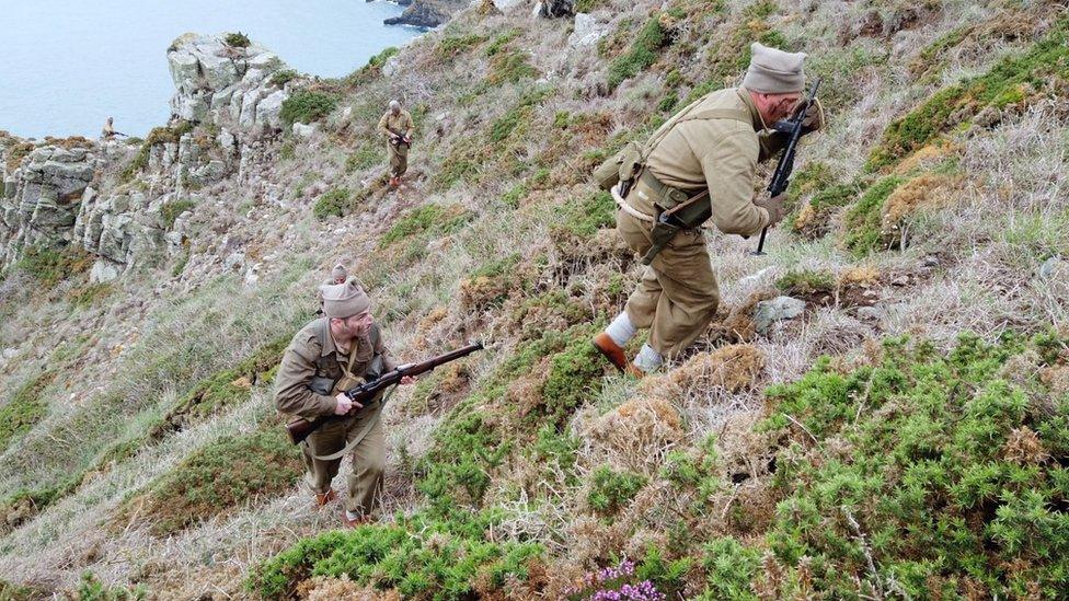 Re-enactors dressed as WW2 British commandos