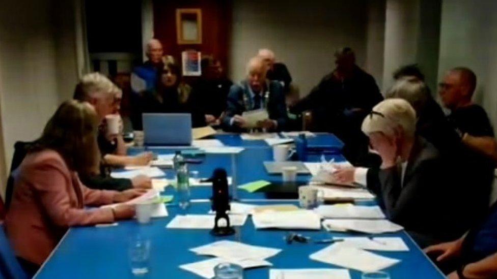 Image from a livestream of a Haverfordwest Town Council.