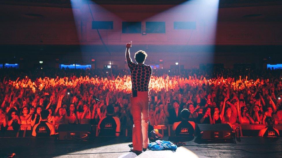 Harry Styles on stage at the Brixton Academy