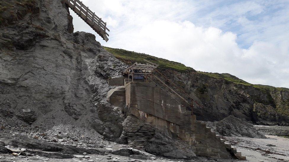 Damaged coast path