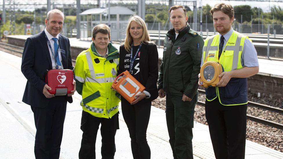 Medical staff and ScotRail staff