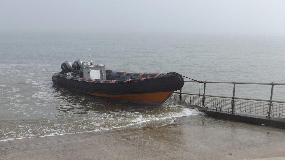 Abandoned inflatable boat