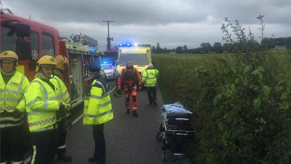 Fire and ambulance crews at the scene of the incident