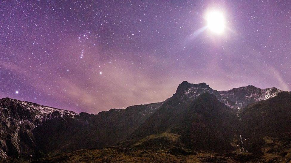 An image of the night sky at Cwm Idwal, Snowdonia.