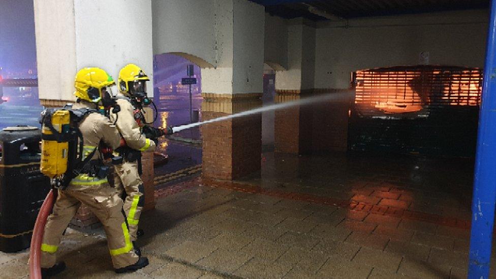 Firefighters tackle fire