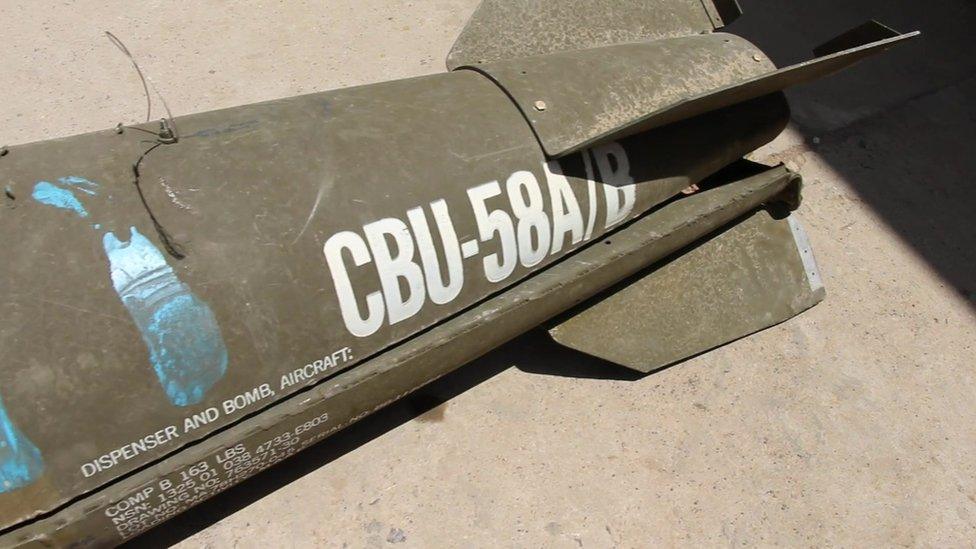 Cluster bomb allegedly dropped on Yemen by Saudi-led coalition