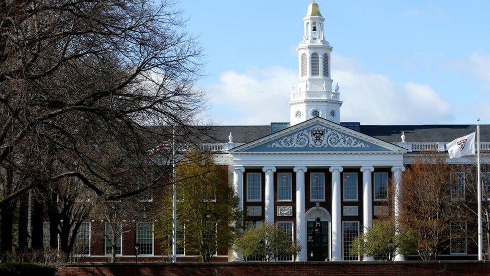 A general view of Harvard University campus is seen on April 22, 2020 in Cambridge, Massachusetts