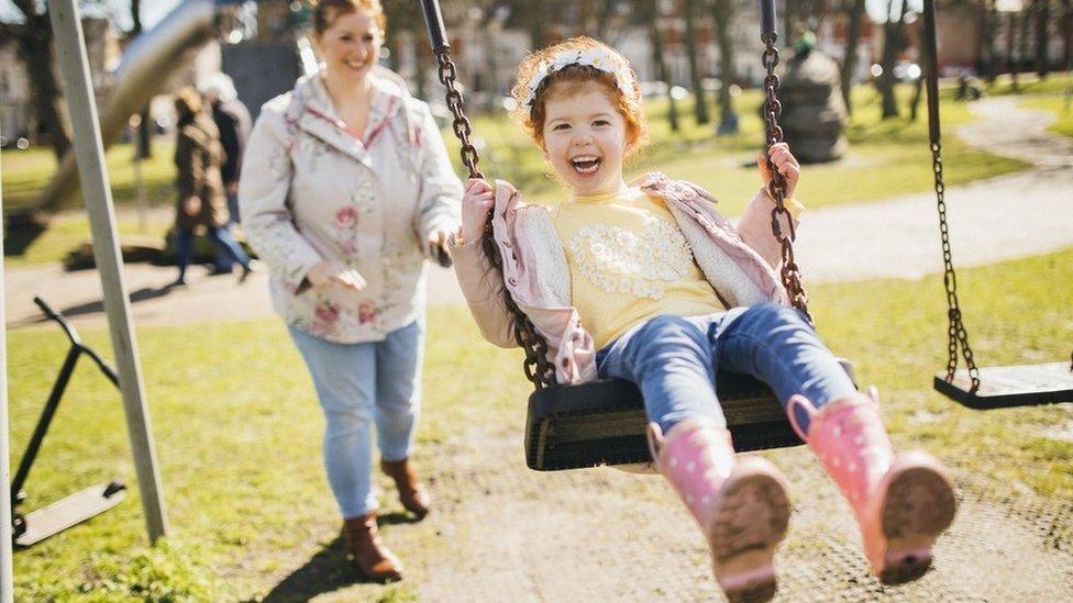 Child on swing