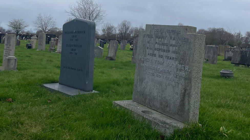 A grave in the cemetery