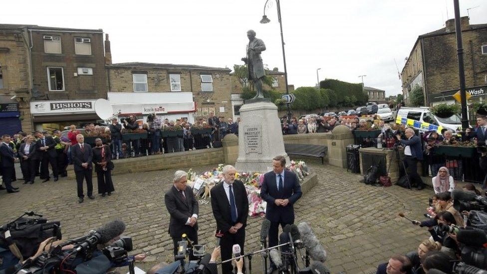 David Cameron, Jeremy Corbyn and Commons Speaker John Bercow