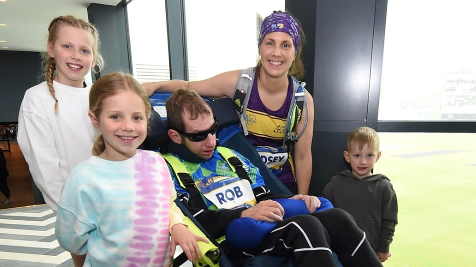 Rob and Lindsey Burrow with their children