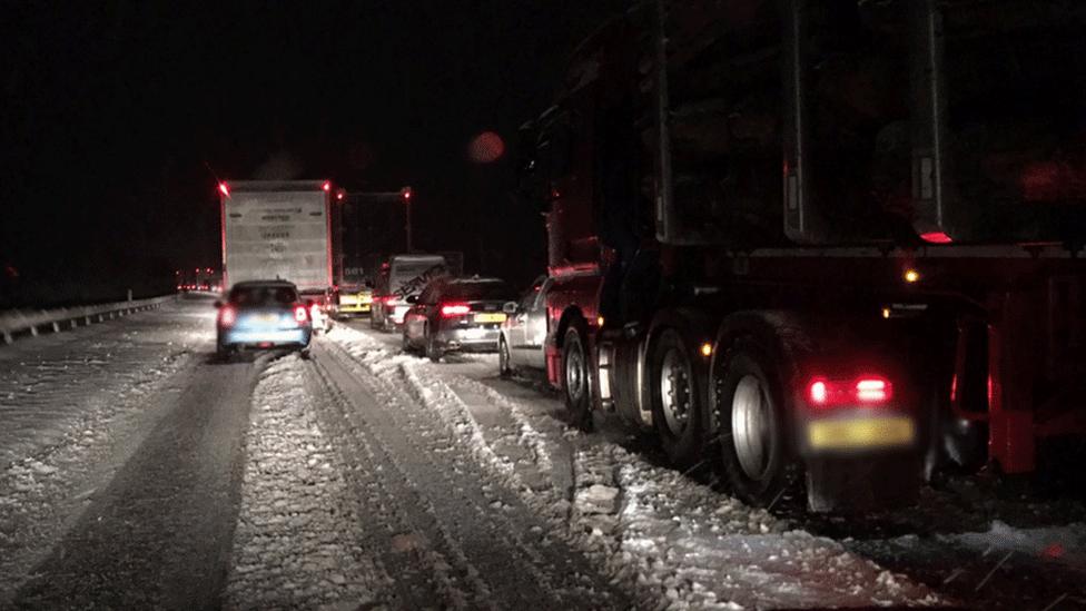 Traffic on M74 southbound