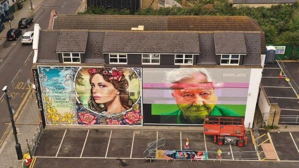 A view of the murals at the car park in Southend