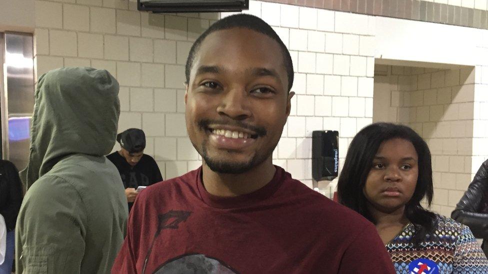 Stephen Morgan attends the Jay Z concert for Hillary Clinton in Cleveland.