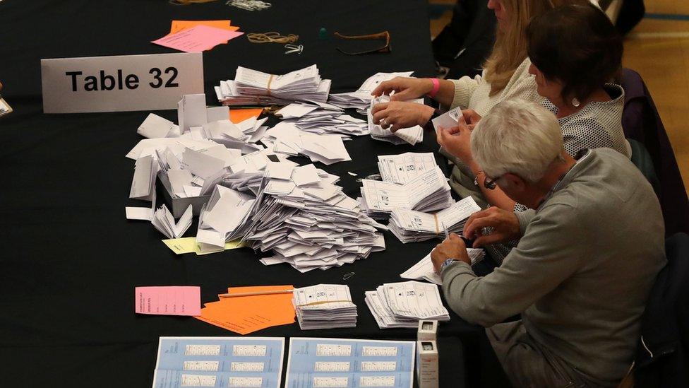 Vote count in Kendal, England