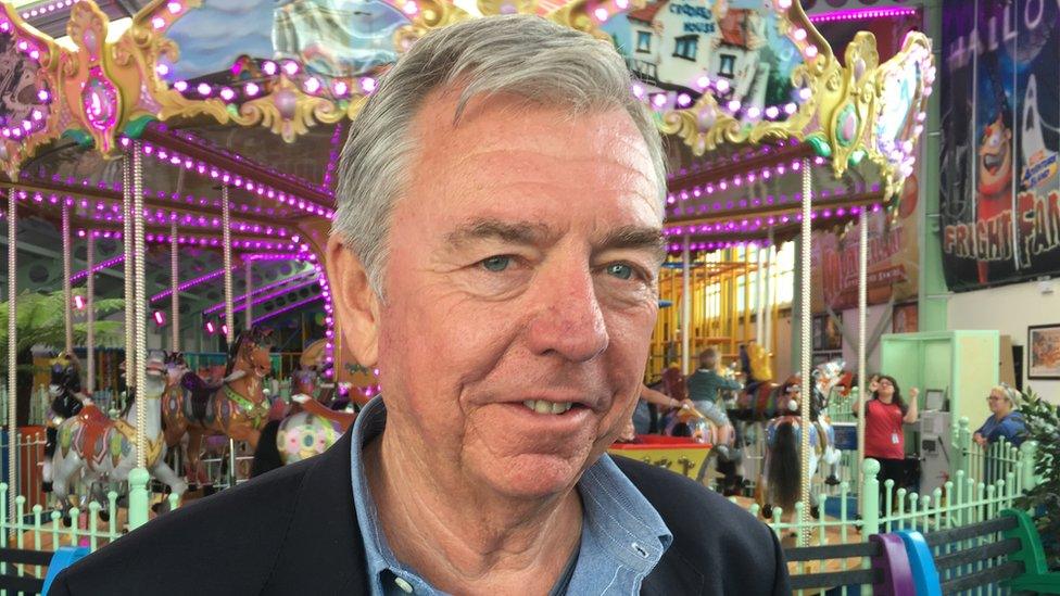 Philip Miller in Adventure Island amusement park.