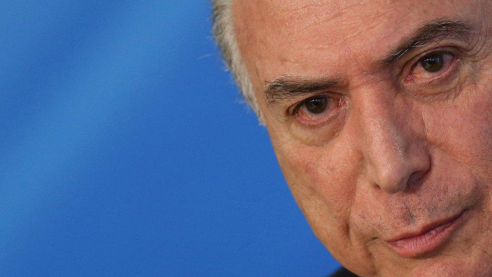 Brazil"s President Michel Temer attends a ceremony at the Planalto Palace in Brasilia, Brazil September 12, 2017