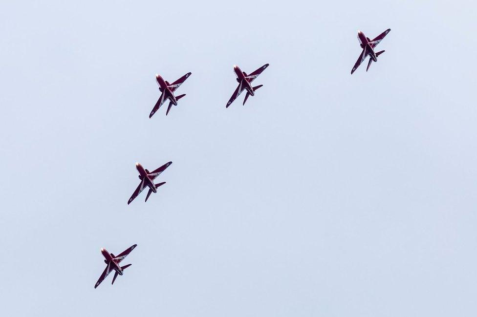 Red arrows seen from Loscoe, Derbyshire