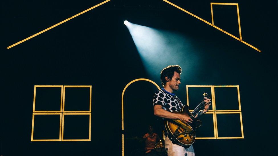 Harry Styles on stage at the Brixton Academy