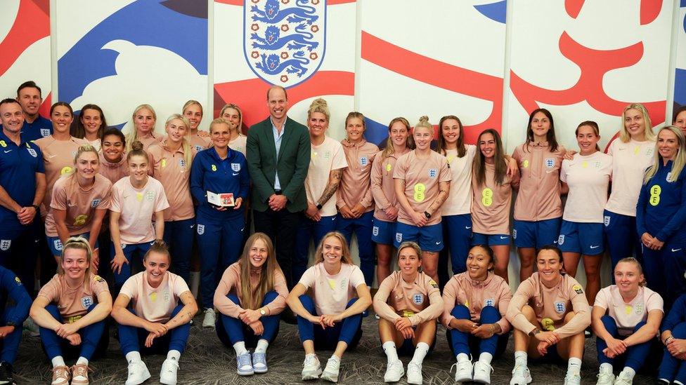 England team with the Prince of Wales