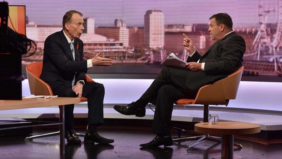 Andrew Marr interviewing Arron Banks