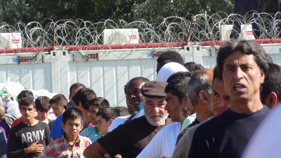 Horgos refugee camp on the Serbian border with Hungary