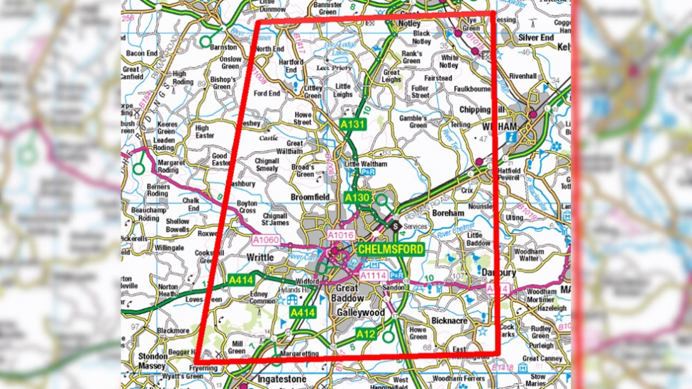 A map showing the area where the dispersal order will be in place