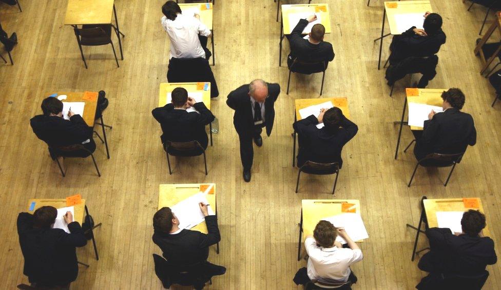 Students sitting exams