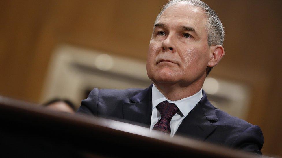 Oklahoma Attorney General Scott Pruitt, President Donald Trump's choice to head the Environmental Protection Agency, testifies during his confirmation hearing before the Senate Committee on Environment and Public Works on Capitol Hill January 18, 2017 in Washington, DC.